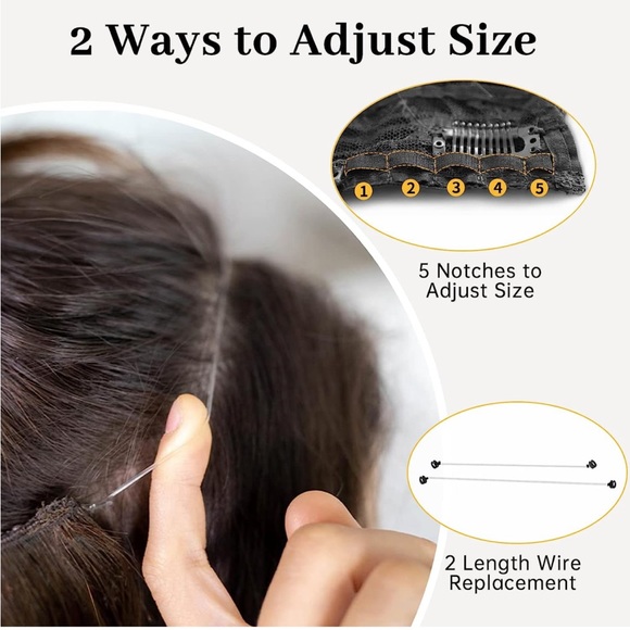 KooKaStyle Invisible Wire Hair Extensions with Transparent Headband Adjustable - Picture 3 of 6